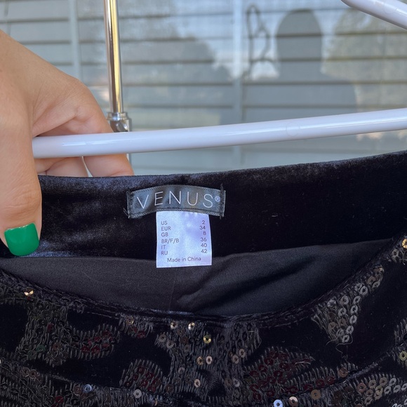 Venus Z221710 Velvet & Sequin Flare Pants - 2 - Picture 5 of 7